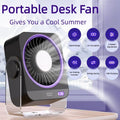 Rechargeable USB Desk Fan With Cooling Function 5 Speeds Quiet Portable Fan With Digital Display For Bedroom Office Travel