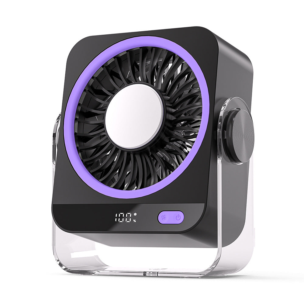 Rechargeable USB Desk Fan With Cooling Function 5 Speeds Quiet Portable Fan With Digital Display For Bedroom Office Travel