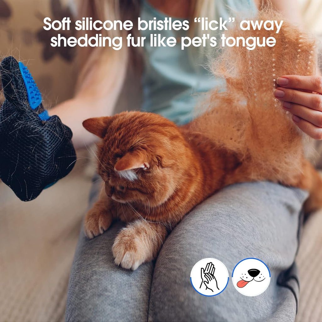 Upgrade Pet Grooming Gloves Cat Brushes For Gentle Shedding Efficient Pets Hair Remover Mittens Dog Washing Gloves For Long And Short Hair Dogs Cats Horse