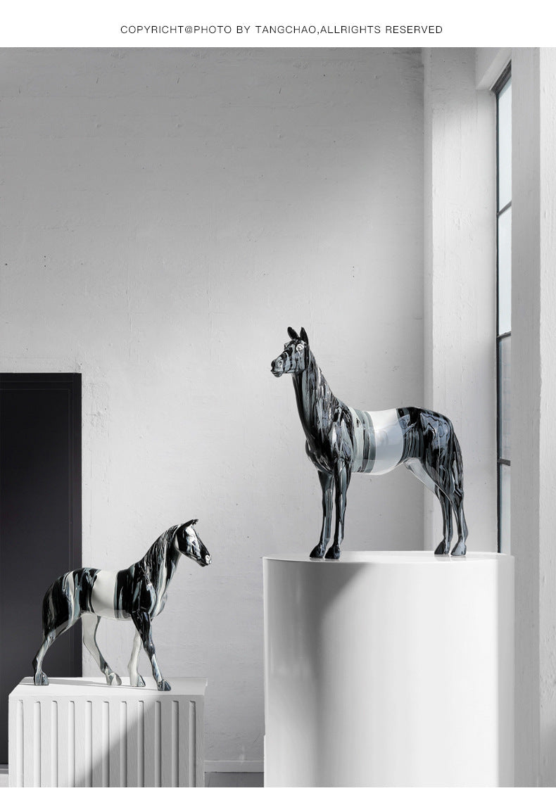 Nordic Light Luxury Horse Decoration Office Wine Cabinet Home Decorations
