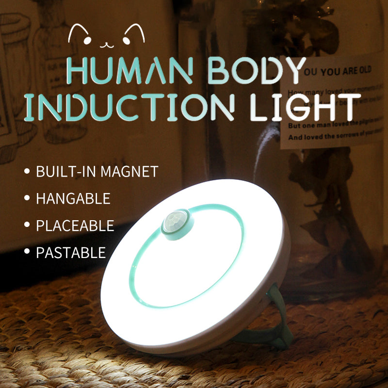 Human Body Induction Light LED Small Night Light Charging Pool Type Bedroom Bedside Staircase Corridor Cabinet Night Light Induction Wall Light